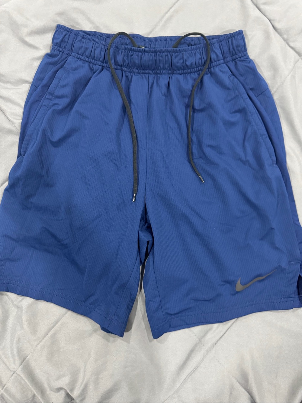 Nike Men’s Royal Blue Athletic Shorts with Black Drawstring